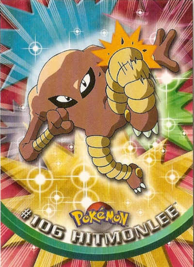 #106 Hitmonlee Topps Pokemon Card