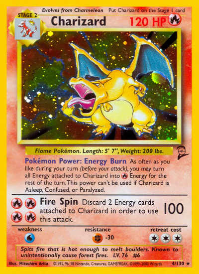 1999 Charizard Holo Pokemon Card 4-130 Base Set 2