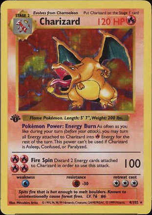 1999 Holo Charizard 1st Edition Shadowless Gem Mint Perfect