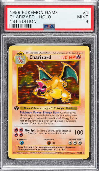 1999 Holo Charizard 1st Edition Shadowless Mint PSA 9