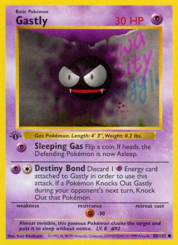 How much is a Gastly Pokemon Card from 1999 worth?