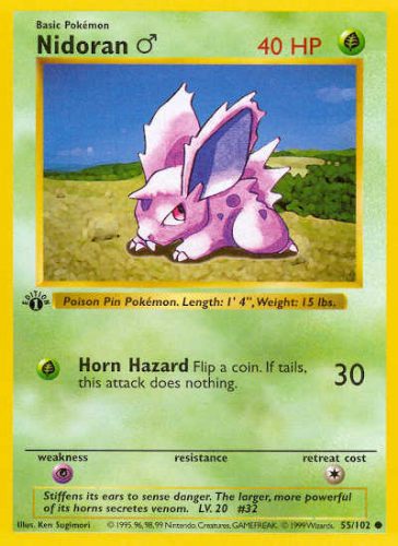 How much is a Nidoran Pokemon Card from 1999 worth?