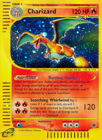 2002 Holo Charizard Pokemon Card 6-165 from Expedition