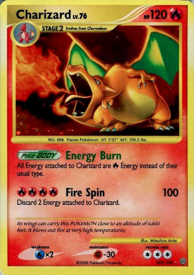 2008 Charizard Lv.76 Holo 103-100 Pokemon Card from Stormfront