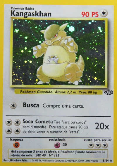 Kangaskhan Portuguese Pokemon Holo Card 5-64 number