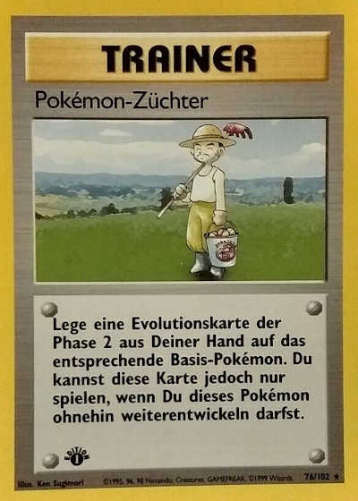 Pokemon Breeder German Pokemon Card 1st edition base set