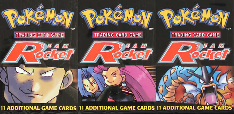 3 X Team Rocket Pokemon Cards Meowth Eevee & Rattata 