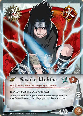 Sasuke Uchiha Uncommon Naruto Trading Card Game N-137