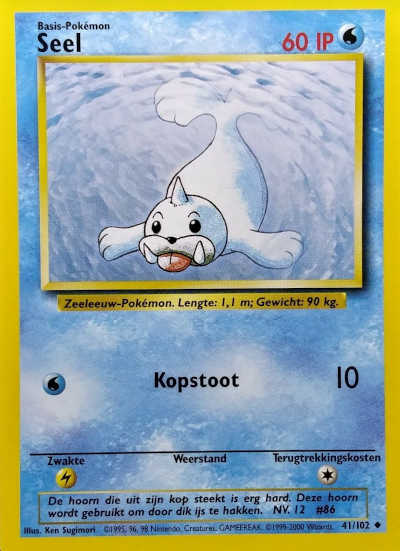 Seel Dutch Pokemon Card number 41-102