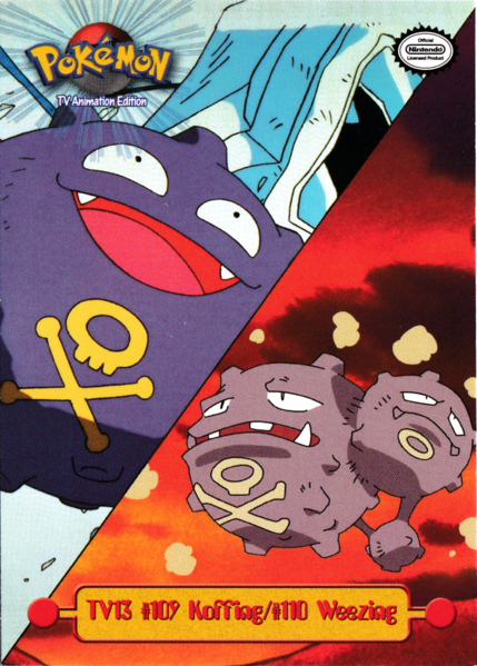 TV13 #109 Koffing & #110 Weezing Topps Pokemon Card